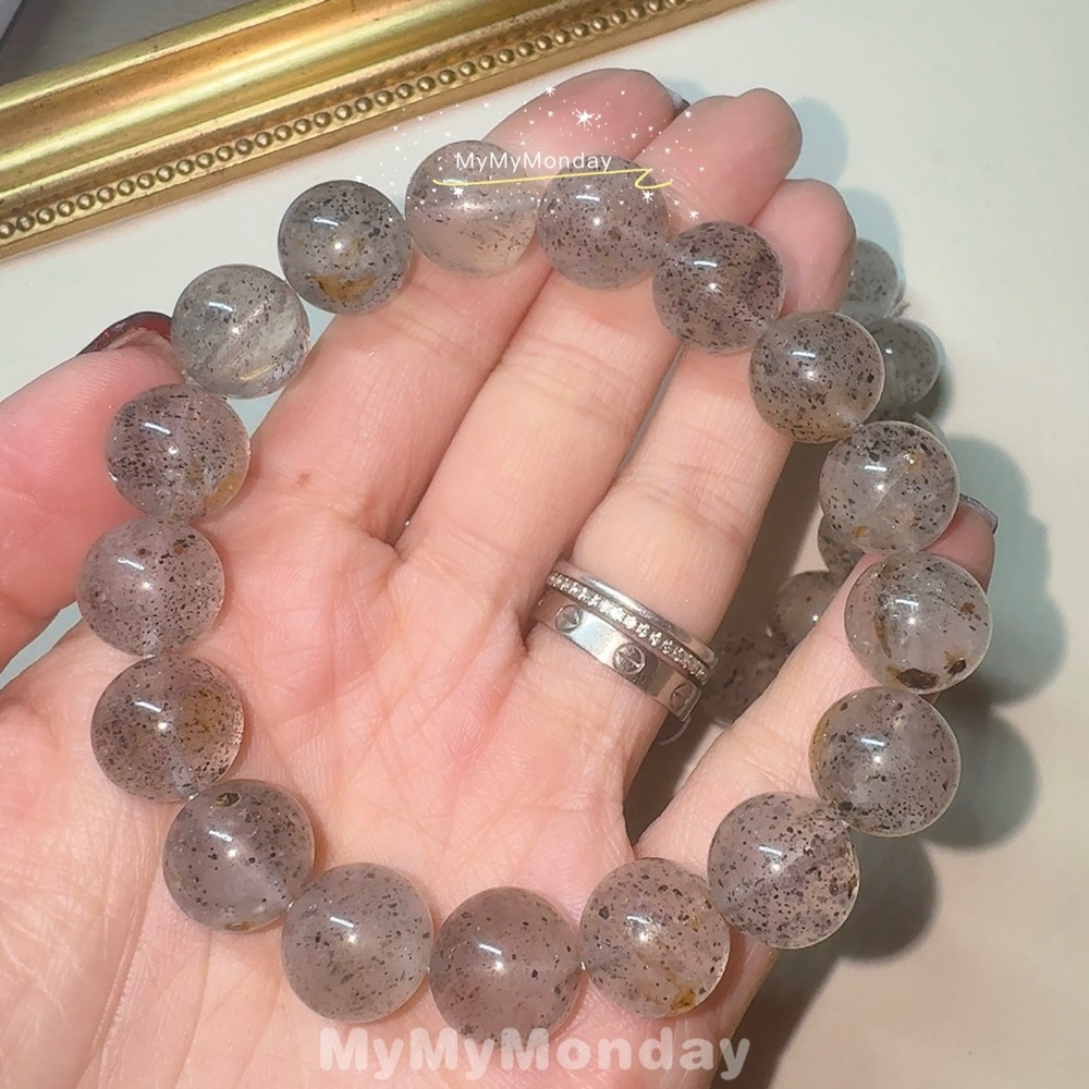 Black Strawberry Quartz Bracelet 12mm - 13mm